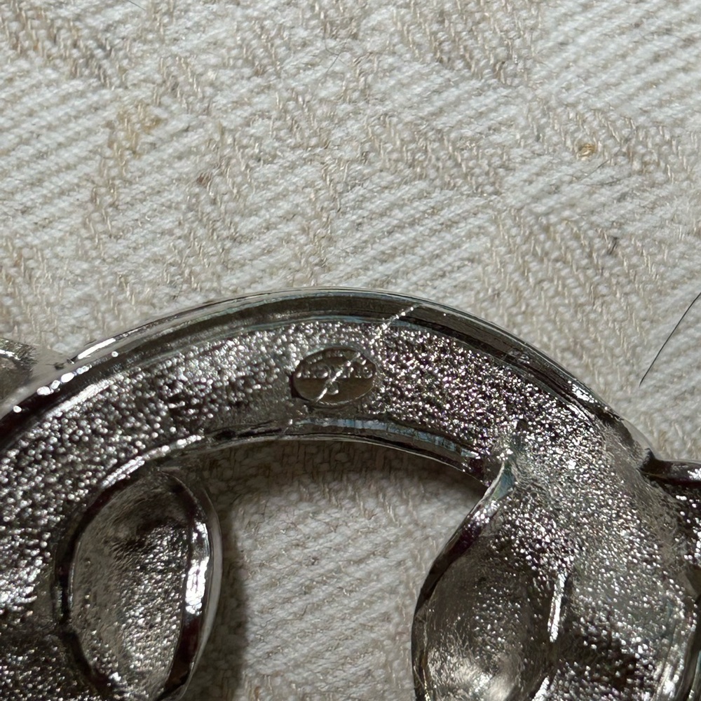 Vintage 1980’s costume Givenchy Silver Chain Necklace with pave Accent - Picture 3 of 3